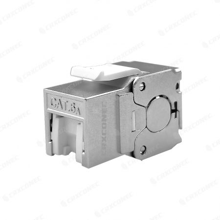 シャッター付きCat6A STPマルチエントリーRJ45キーストーンジャック